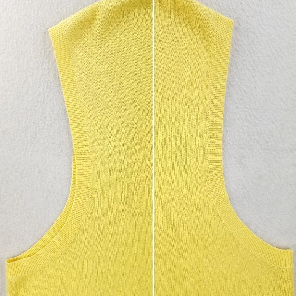 Polo Golf Ralph Lauren Sweater Vest Pony 100% Cotton Yellow Men's Large